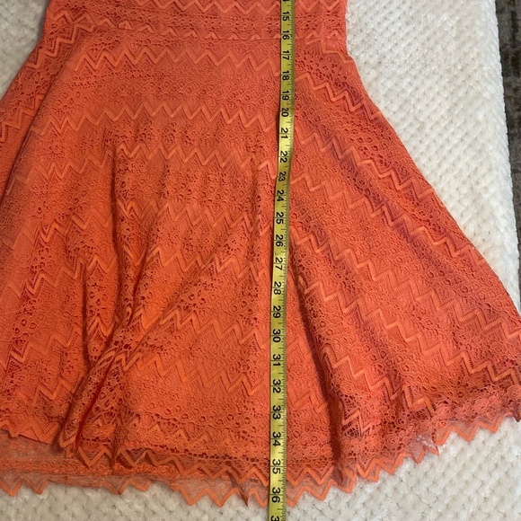 BB Dakota Womens Dress Renley Lace Fit Flare Dress Size 4 Coral Sleeveless NWT - Picture 14 of 14